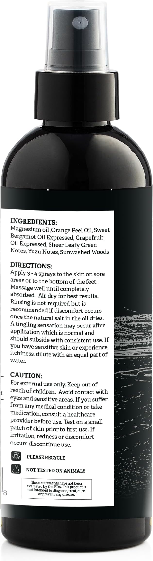 Aromasong Magnesium Spray Grapefruit- Extra Strength (23mg in Each Spritz) 8 Oz - Natural and Pure Magnesium Oil Spray - Made in The USA - for Leg Discomfort and Promotes a Calm Sleep