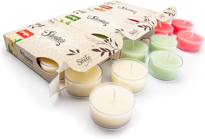 Dickens' Premium Tealight Candles Variety 3 Pack - 18 Highly Scented Tea Lights - Natural Fragrance Oils - Christmas & Holiday Collection