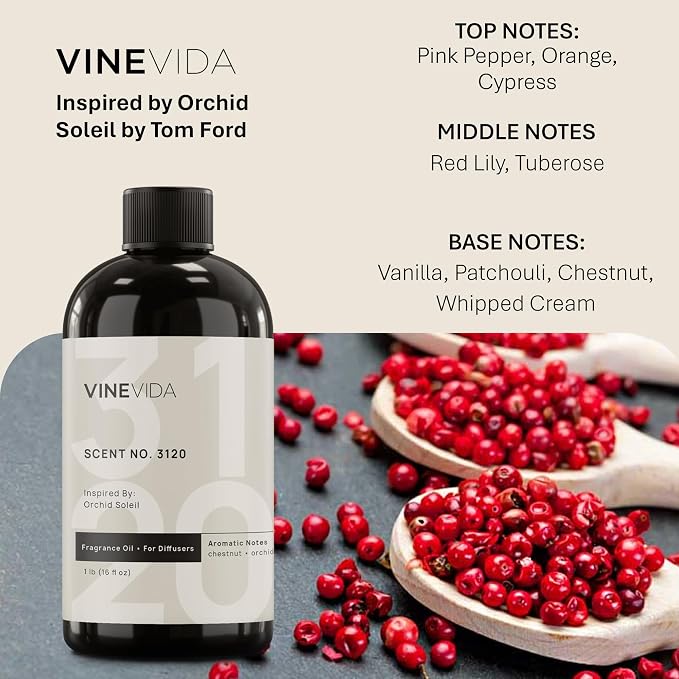 VINEVIDA [16 Oz] Inspired by: Orchid Soleil; Diffuser Oil Refill | Premium Scent Diffuser Oil for Home | Non-Toxic Fragrance