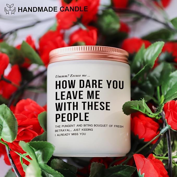 Unique Farewell Gifts for Women Coworkers & Bosses: Funny Employee Going Away Gifts - 'Goodbye, New Job' Good Luck Candle for Work Bestie