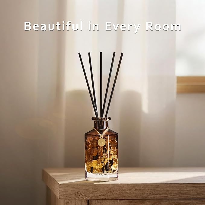 Airkeep Reed Diffuser Set,Cashmere Vanilla Luxury Scented Diffuser with Sticks Long Lasting Home Fragrance for Bathroom Shelf Decor 6.09 fl oz (180ml)