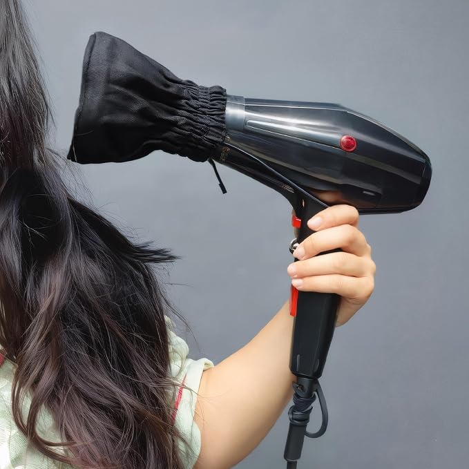 Diffuser Sock for Hair Dryer Curly Hair, Foldable Travel Diffuser Hair Dryer Attachment, for Curly and Wavy Hair, Fits Most Standard Size Hair Dryers (Silver)