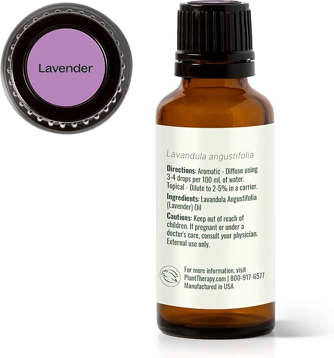 Plant Therapy Lavender Essential Oil 100% Pure, Undiluted, Natural Aromatherapy, Therapeutic Grade 30 mL (1 oz) (Pack of 2)