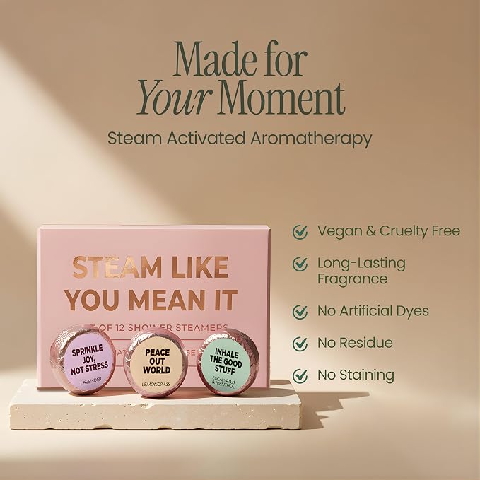 MESMOS 12 Assorted Shower Steamers Aromatherapy, Self Care Gifts for Women, Stress Relief Relaxation Spa Gifts, Spa Day Essentials Accessories, Self Care Set, Aromatherapy Shower Steamer for Women