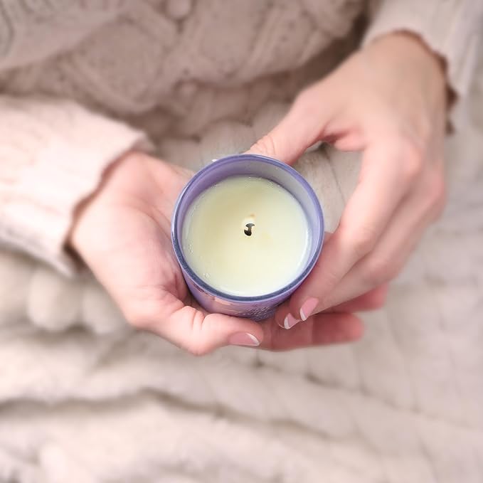 Christian Art Gifts Soy Wax Scented Candle: Lavender & Sage Scent, Psalm 118:6 Bible Verse, Pure Essential Oils, 4.5 oz, Up to 20 Hours Burn Time, Glass Jar w/Bamboo Lid, Encouragement Gift for Women