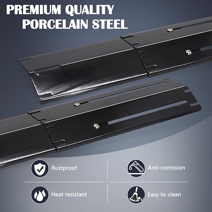 Adjustable Grill Heat Plates For Nexgrill, Dyna Glo, Charbroil, Brinkmann Grill Replacement Parts, Universal Heat Shields, Heat Tents, Burner Covers, Grill Guard, Heat Deflector, Heat Diffuser 4 Pack.