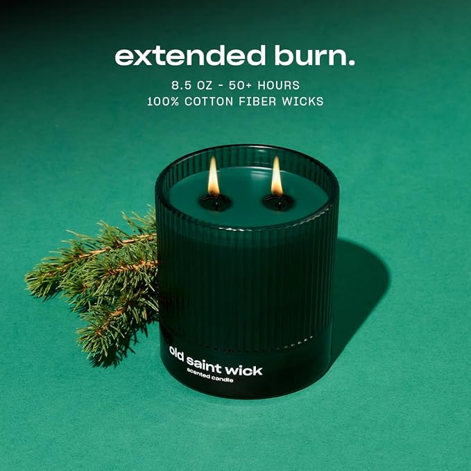 Old Saint Wick Scented Holiday Candle by Snif, Woody, Aromatic, Fir Scent, 50+ Hours, 100% Cotton Fiber Wicks, Soy Wax Blend, Non-Toxic, Vegan, 8.5oz
