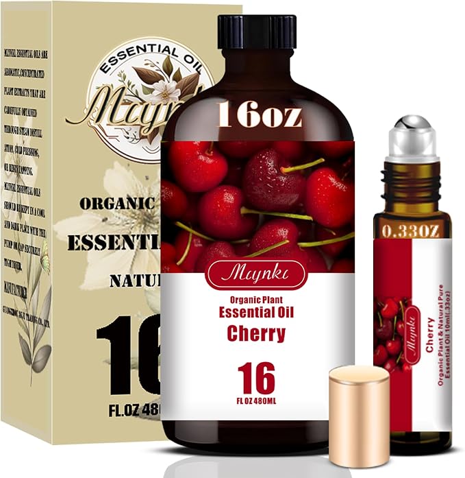 Cherry Essential Oil, Cherry Oil for Diffuser, Humidifier, DIY Candle, Soap, Sweet Scent, Home, Office, Gift Ready,Cherry Fragrance Oil – MLYNKL Essential Oils (16.33 fl oz / 490ml)