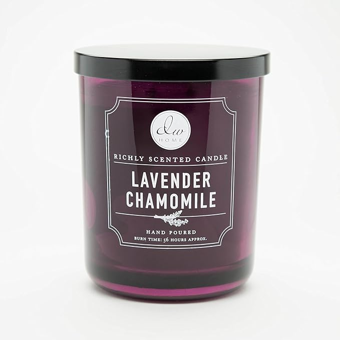 DW Home Lavender Chamomile Scented Candle for Home, 15 oz, Large Double Wick Candle Jar, Up to 56H Burn Time, Luxury Scented Candle for Relaxation, Gifting, Home Decor
