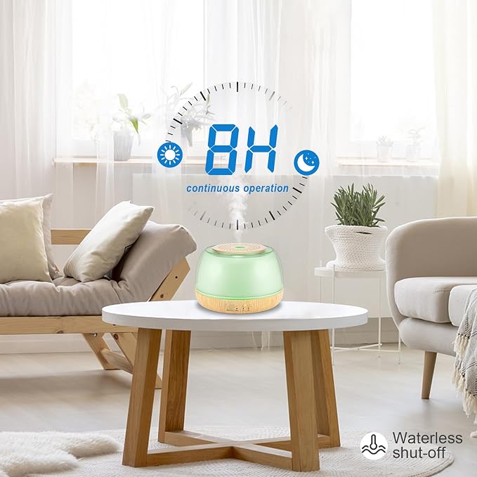 Marchred 300ml Essential Oil Diffuser with Remote Control, 7-Color LED Lights, 4 Timer Modes, Quiet Ultrasonic Aromatherapy for Home, Office, Room, Small & Stylish Design