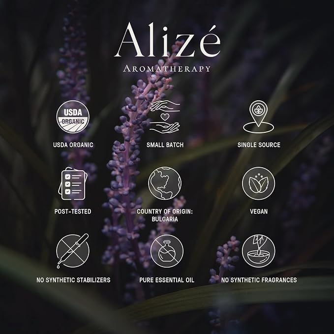 Pure Lavender Essential Oil, 100% Organic USDA Certified, Lavender Essential Oil Pure for Diffusers for Home, Aromatherapy Oil, Diffuser Oils Scents, Organic Oil, 10ml-0.33 fl oz