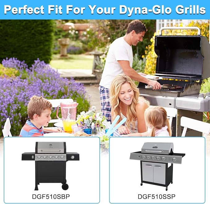 Replacement Parts for Dyna-Glo DGF510SBP DGF510SSP, Drip Pan Grease Tray & Grill Grates & Heat Tents for Dyna Glo DGF510SBP 5 Burner Grill