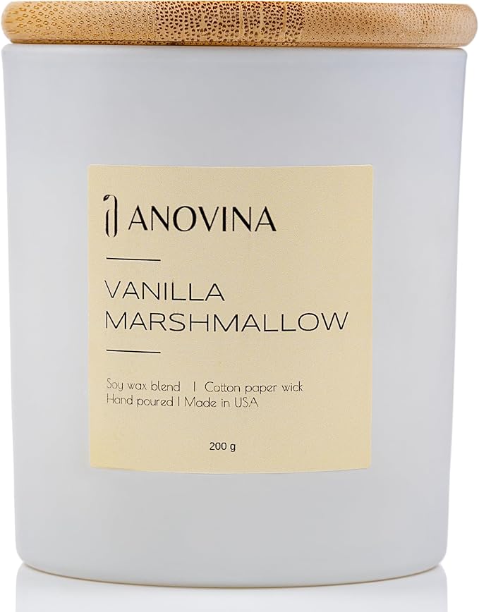 Vanilla Candle – Natural Soy Wax Scented Candle for Home, Long Lasting Vanilla Aroma, Cute Candles Gifts for Women for Birthday & Mother’s Day