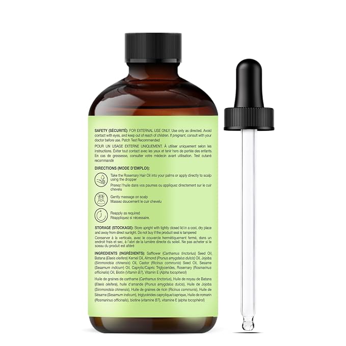 Botanic Hearth 100% Pure Rosemary Batana Oil For Hair Growth & Hair Treatment Oils 2 Fl Oz | Infused with coconut Oil | Hair Oil Repairs Dry Damaged Hair, Strengthening, Healthier | All Hair Types
