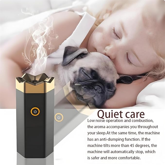 Luxury Electric Bakhoor Burner 2025 Portable USB Type-C Rechargeable Mini Incense Diffuser Arabic bakhoor Muslim Incense Holder for Car and Home,D Black