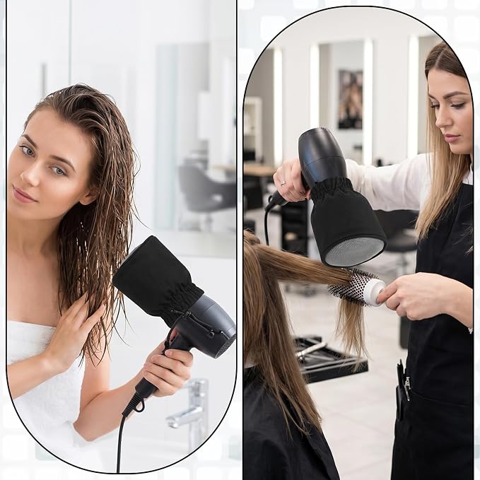 Hair Dryer Diffuser, Travel Hair Diffuser Diffusers Attachment Universal Diffusers for Hairs Dryer For Various Hairs Dryers Nozzles, Easy-Use&Strorage, Travel-Friendly (Black&Silver)