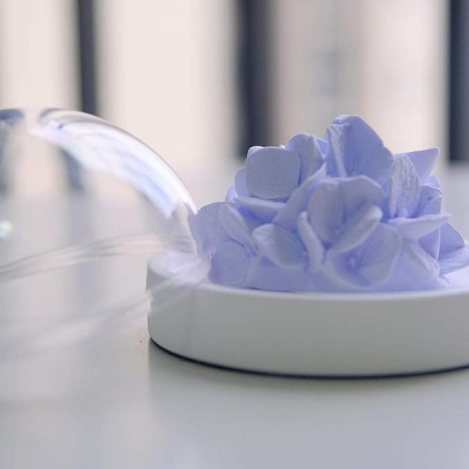 Essential Oil Passive Flower Diffuser -Non-Electric Peony Flower Porcelain Aromatherapy Diffusers for Small Mini Room, Desk Decorative, Bathroom (Purple, Hydrangea)