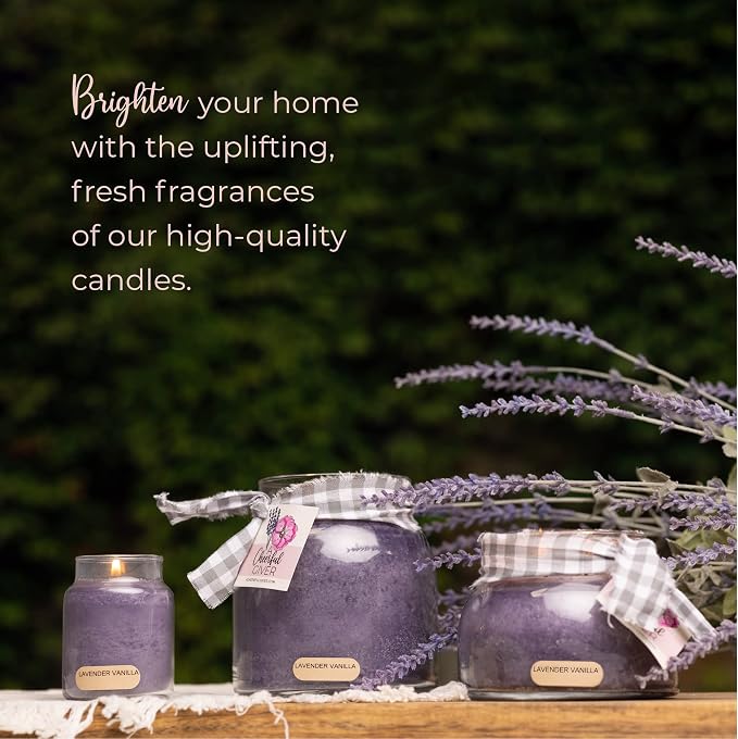 A Cheerful Giver — Lavender Vanilla - 34oz Papa Scented Candle Jar with Lid - Keepers of the Light - 155 Hours of Burn Time, Gift Candle, Violet