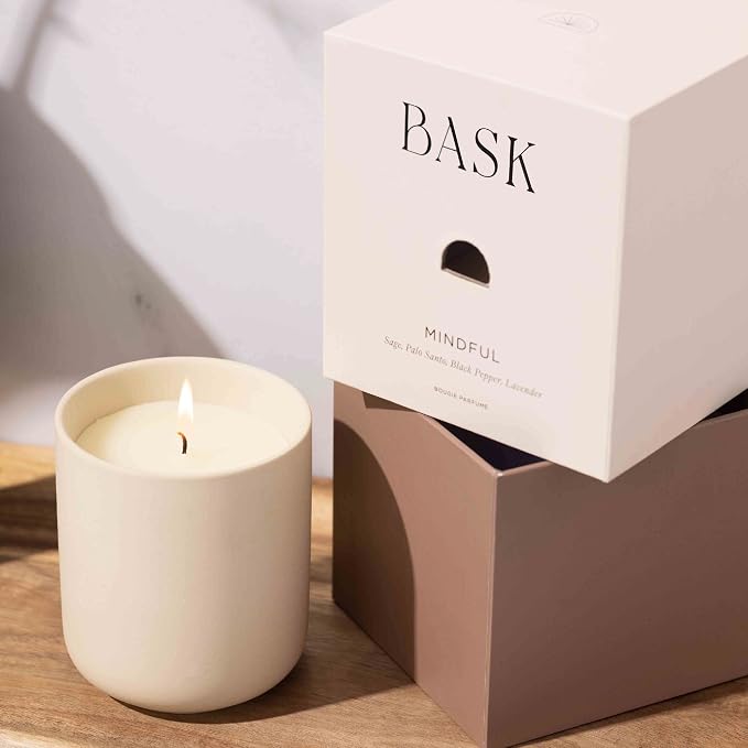 Relaxing Candles for Home by BASK - Scented Candles - Winter Candles - Gifts for Women and Men - Scent: Mindful