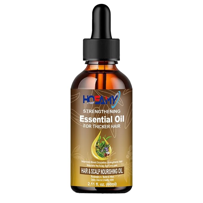 Hair Oil for Normal to Medium Hair - Weightless Scalp & Hair Serum with Rosemary, Biotin & 25+ Botanicals - Smooths Frizz, Soothes Scalp, Adds Shine for Thinning Hair - For Women & Men, 60ml