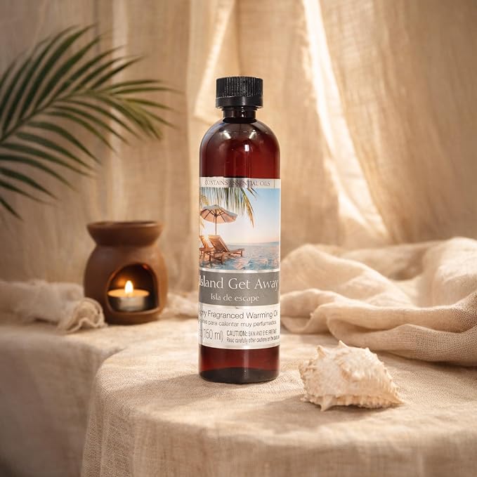 Hosley Set of 2 Island Get Away Fragrance Warming Oils 5 Ounce. Ideal Gift for Weddings spa Reiki Meditation Bathroom Settings. P1