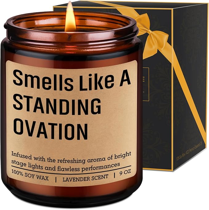 LEADO Funny Standing Ovation Candle, Stage Performers Gifts - Theater Gifts for Actors, Singers, Dancers, Theater Kid, Student, Graduate - Musical Theatre, Graduation, Acting Ideas for Women Men Girls