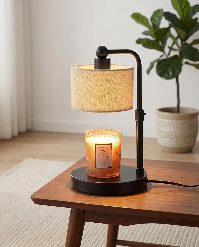 Candle Warmer Lamp with Timer, Height Adjustable Electric Candle Warmer Lamp with 2 Bulbs, House Warming Gifts, Vintage Bedroom Decor Compatible with Various Candles, Valentine Gifts, Birthday Gifts