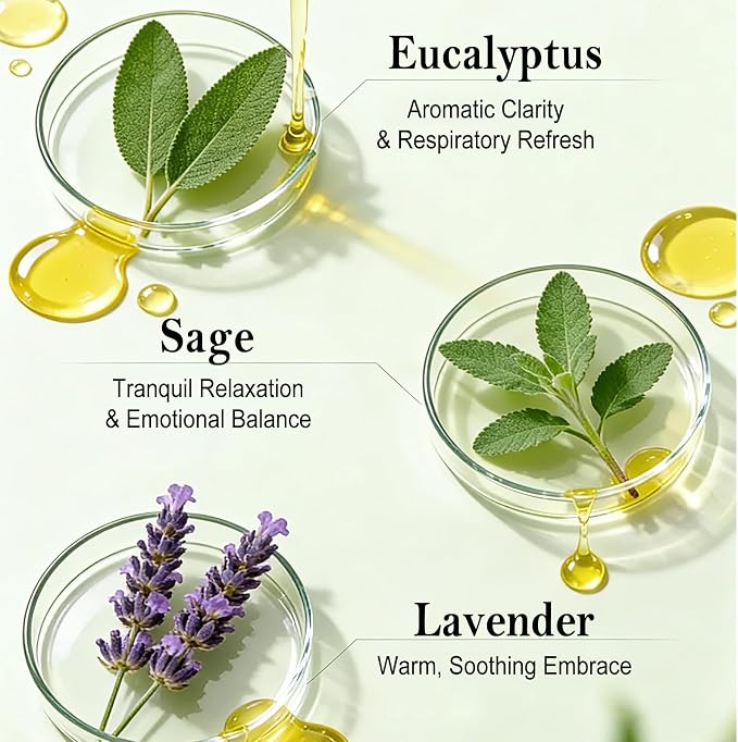 Sage & Eucalyptus Scented Jar Candle, Non Toxic Natural Soy Wax Home Fragrance Candles, Luxury Aromatherapy Candle for Cleansing & Relaxation, Stress Relief, Meditation, Yoga,Home Spa & Meditation