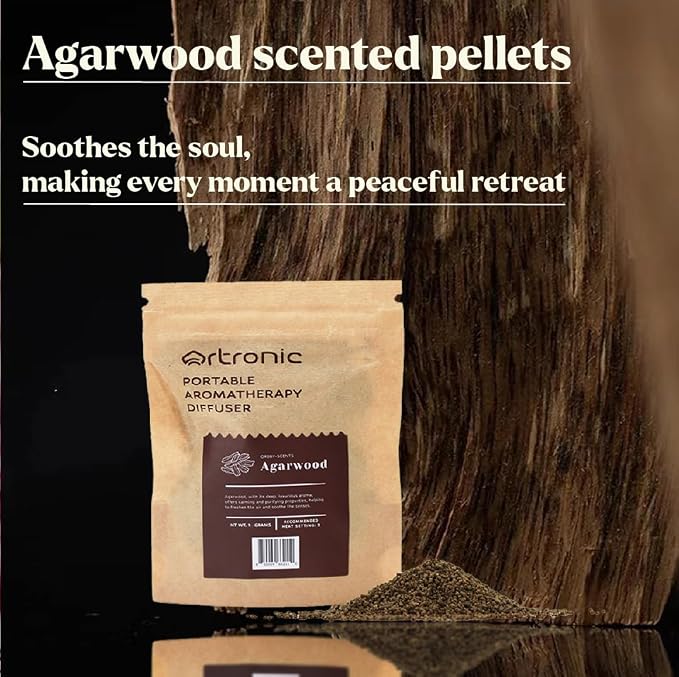 Aroma Diffuser-Compatible Scent Granule Starter Kit: Agarwood,10g, Anxiety Relief Items,Sleep Well, Refills for Orbby Incense Burner