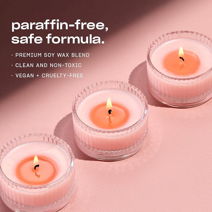 Guilty Pleasure Votives Luxury Scented Candles by Snif, Valentine's Day Candles, 100% Cotton Fiber Wicks, Soy Wax Blend, Non-Toxic, Vegan