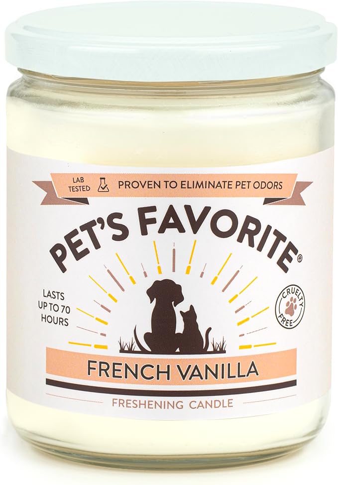 Pet's Favorite Pet Odor Candle, Clean Burning, Long Lasting Scented Candles with a Cotton Wick. (Calming Lavender/French Vanilla, Pack of 2)