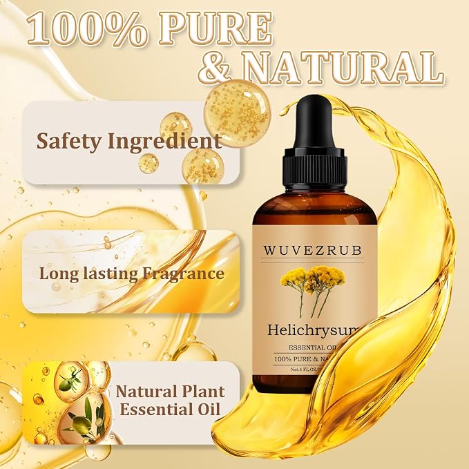 Helichrysum Essential Oil 120ML - 100% Pure and Natural Oils for Aromatherapy Diffuser - 4 Fl Oz/Helichrysum