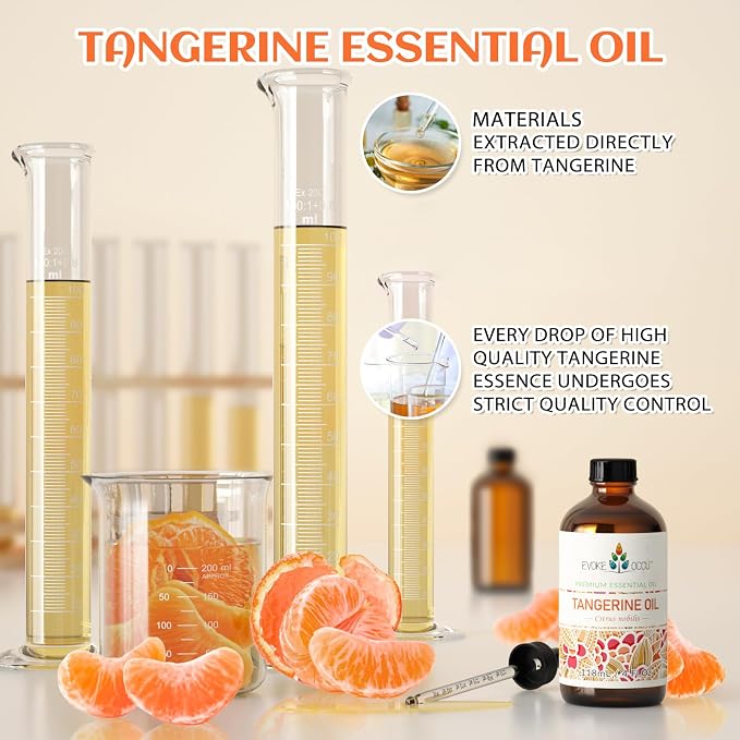 EVOKE OCCU Tangerine Essential Oil for Diffuser Fragrance DIY Candle Soap Making - 4 FL Oz