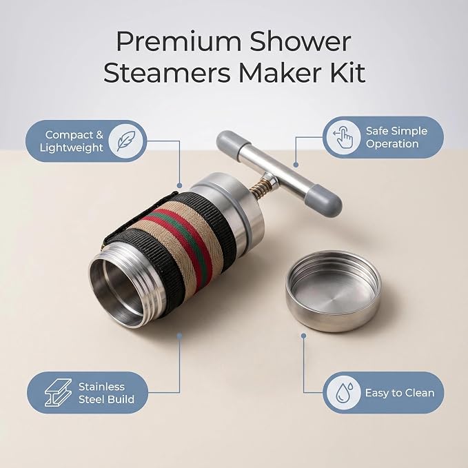 Bath Bomb Press Machine & Shower Steamers Maker Kit - Craft Bath Fizzies & Aromatherapy Tablets Handheld Press, DIY Gift Set for Women, Kids