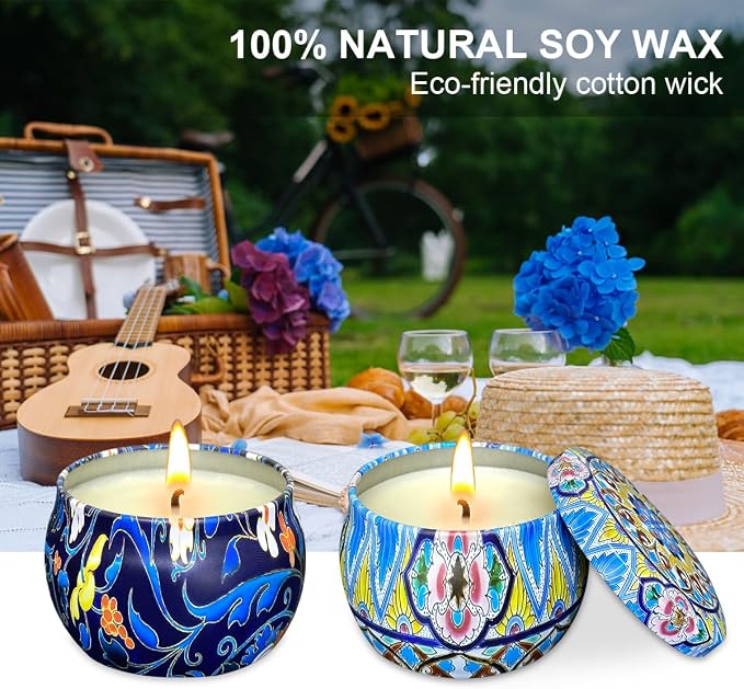 Scented Candles, Aromatherapy Candles, 4.4 OZ Candles Stress Relief and Relax for Home & Bedroom Gift for Women/Men Soy Wax