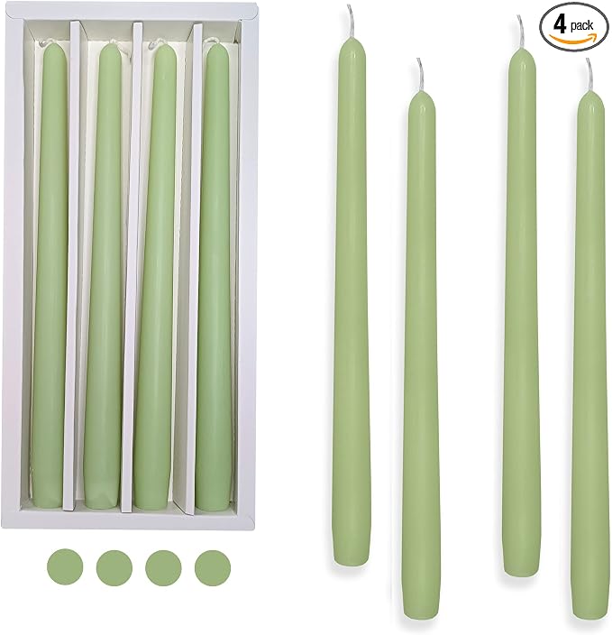 Taper Candles Scent Candle Sticks,Gedengni 10 Inch Green Candlesticks Scented Tapered Candle Long Candles for Dinner Decor Housewarming Gift Idea,4pcs (8D4PC-GREEN-G4)