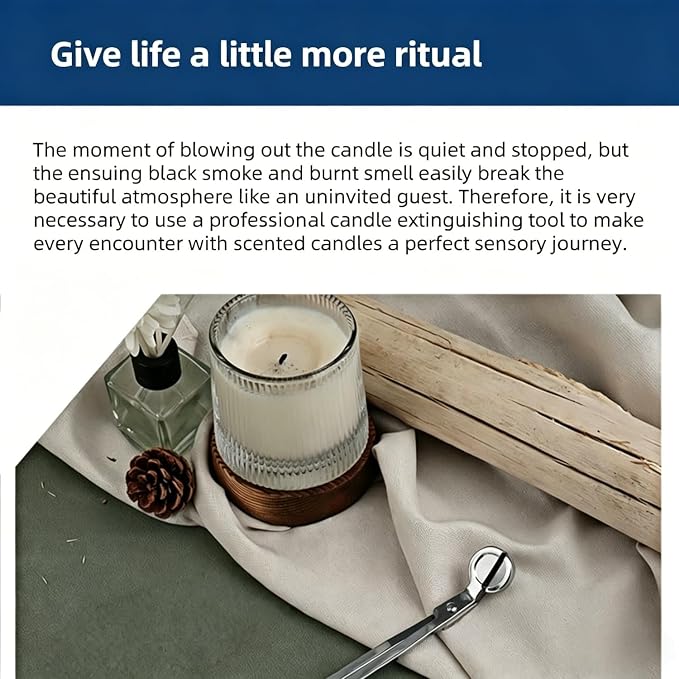 Candle Wick Trimmer and Candle Snuffer Hook Set, Copper-plated nickel material, Sharp Scissors for Precise Wick Trimming