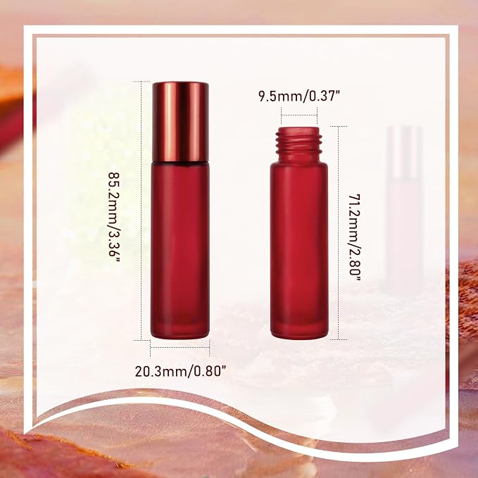 Kesell 10Pack 10 ml Empty Essential Oil Roller Bottles, Stainless Steel Roller Balls Refillable Essential Oil Containers, Small Glass Roll-on Bottles for Perfume,Travel