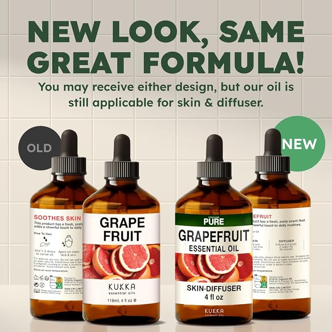 100% Pure Grapefruit Oil - 4 Fl Oz Grapefruit Essential Oil for Hair, Skin, Diffuser, Aromatherapy & DIY Soap Making Scent