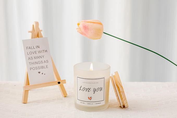 I Love You Gifts for Her, Romantic Gifts for Anniversary Wedding, Showing Your Love and Appreciation for Friend Wife Husband Women Men Mom BFF, Vanilla Scented Candle