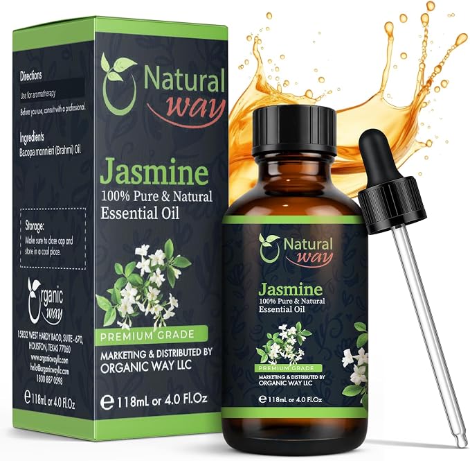 Essential Oil | Pure Aromatherapy Oil for Diffusers, Hair Growth, Skin, Scalp Care, Massage | Refreshing Hair Oil for Women & Men | Essential Oil for Diffuser (Jasmin)