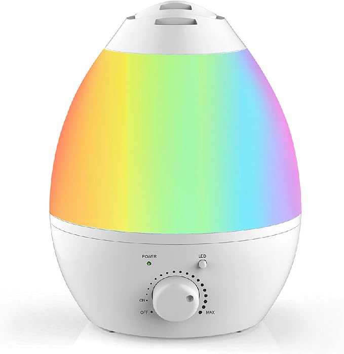 Bell+Howell Ultrasonic Changing Humidifier, Aroma Diffuser, 7 Color LED, Auto Off Function, Night Light and All in One, White