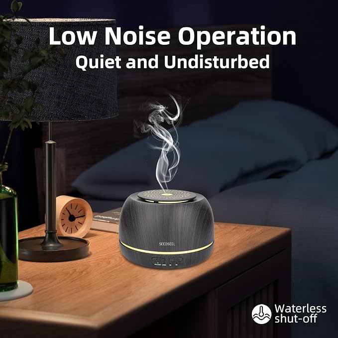 SEEDSEEL 300ML Essential Oil Diffuser,Ultrasonic Aromatherapy Diffuser, 7-Color Gradient Lights, Remote Control, 8 Hours Run Time, Suitable for Home,Office
