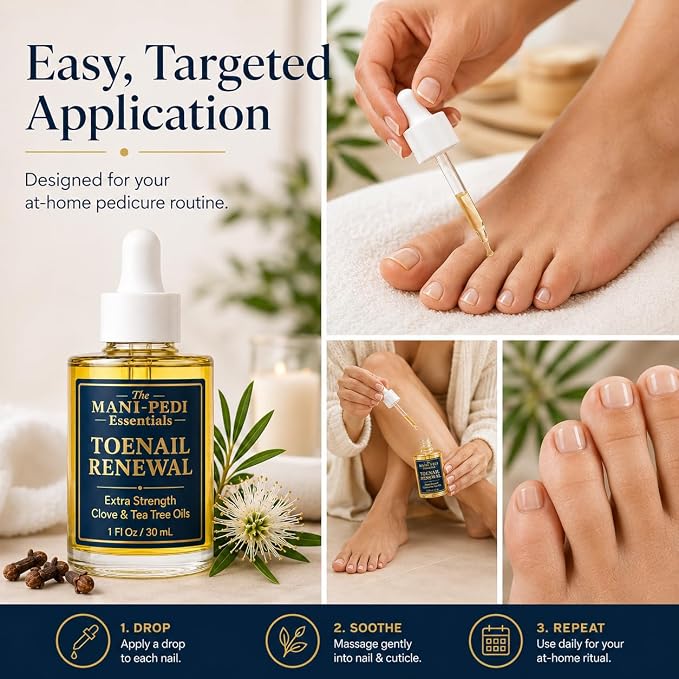 TMPE Toenail Renewal Serum. Extra Strength formula with Natural Power of Clove & Tea Tree Oils. Pure & Natural - 1 Fl Oz