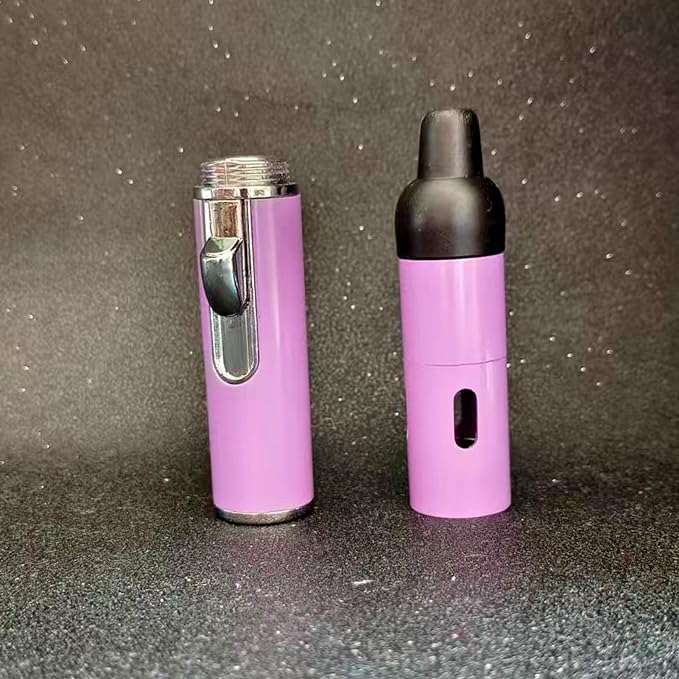 Torch Lighter,Handheld Multifunctional All-in-One Tube Built-in Detachable Windproof Lighter,Outdoor,Indoor,Camping,Candle,Birthday,Light Purple(2PCS)
