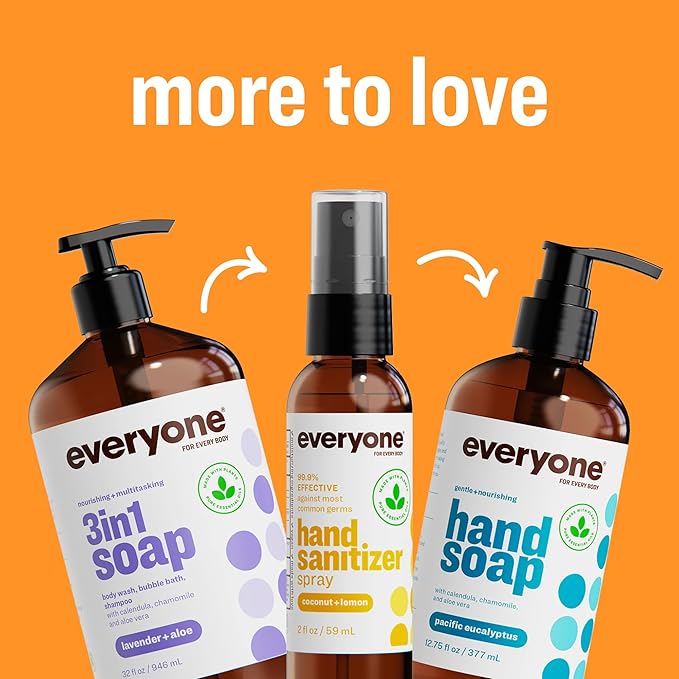 Everyone Liquid Hand Soap,12.75 Ounce,Apricot and Vanilla,Plant-Based Cleanser with Pure Essential Oils,(Pack of 6)
