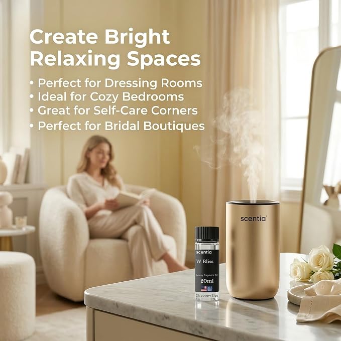 Scentia W Bliss (W Magic) Aromatherapy Oil for Diffuser – Hotel Scent Inspired by W Hotel – 20 mL – Bergamot, Lemongrass & Jasmine Natural Fragrance Oil for Waterless & Cold Air Diffusers, Made in USA