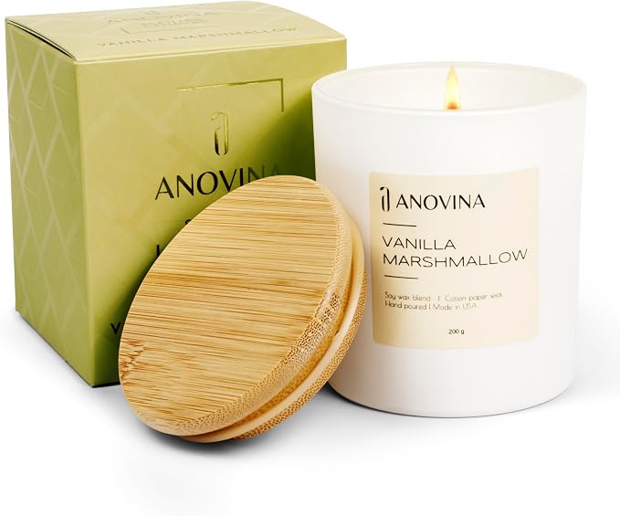 Vanilla Candle – Natural Soy Wax Scented Candle for Home, Long Lasting Vanilla Aroma, Cute Candles Gifts for Women for Birthday & Mother’s Day