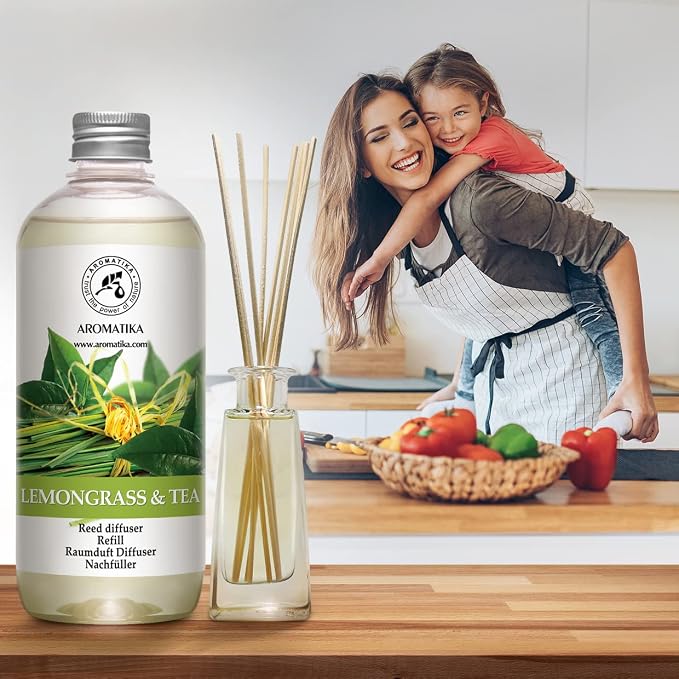 Reed Diffuser Refill Lemongrass - Tea 17.0 Fl Oz - Scented Diffuser - Room Diffuser Refill with Scent - Room Freshener - Home Fragrance - Scented Diffusers - Home Fragrance