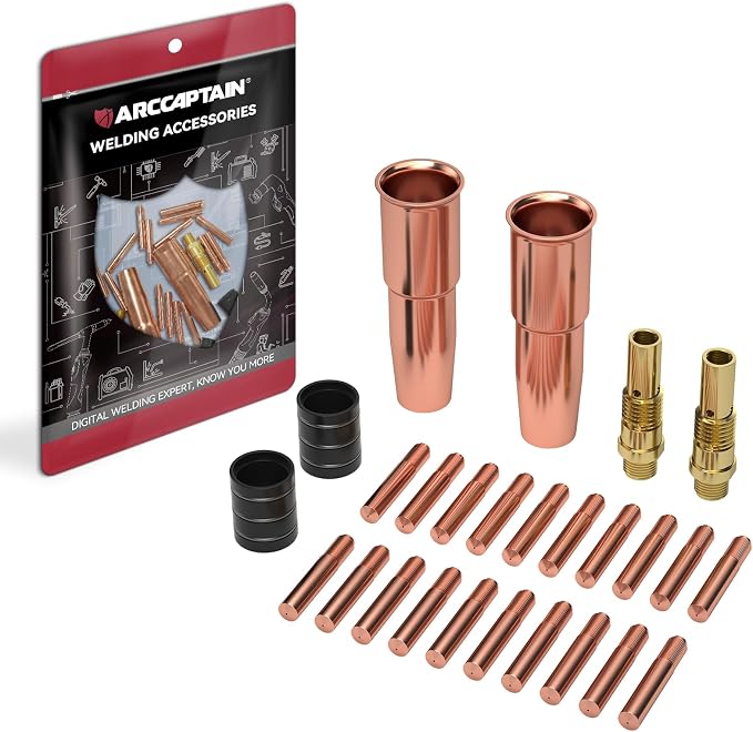 ARCCAPTAIN for Lincoln Weld Part Magnum 200/250 Tweco #2 parts .035" Contact Tip Nozzle Diffuser MIG Welding Gun Accessory Kit for Lincoln Magnum 200/250 Tweco #2 (.035" Accessory Kit)